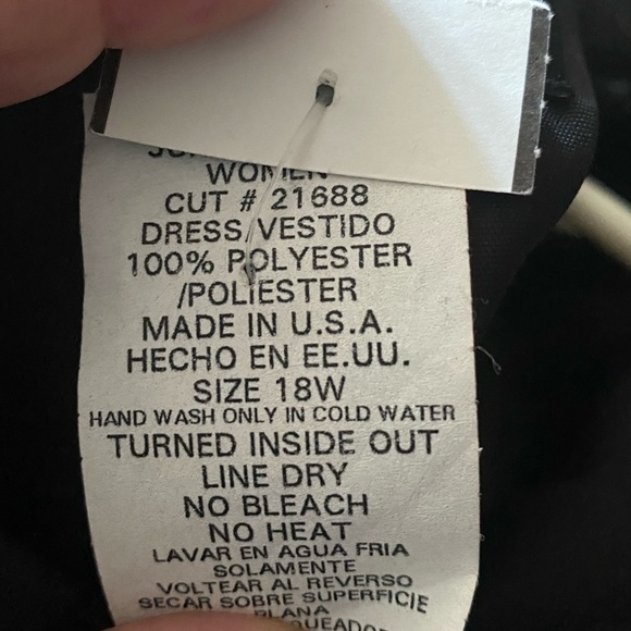 Vintage John Roberts Dress Women’s Size 18W NWT Black‎ Rose Print - Picture 12 of 12